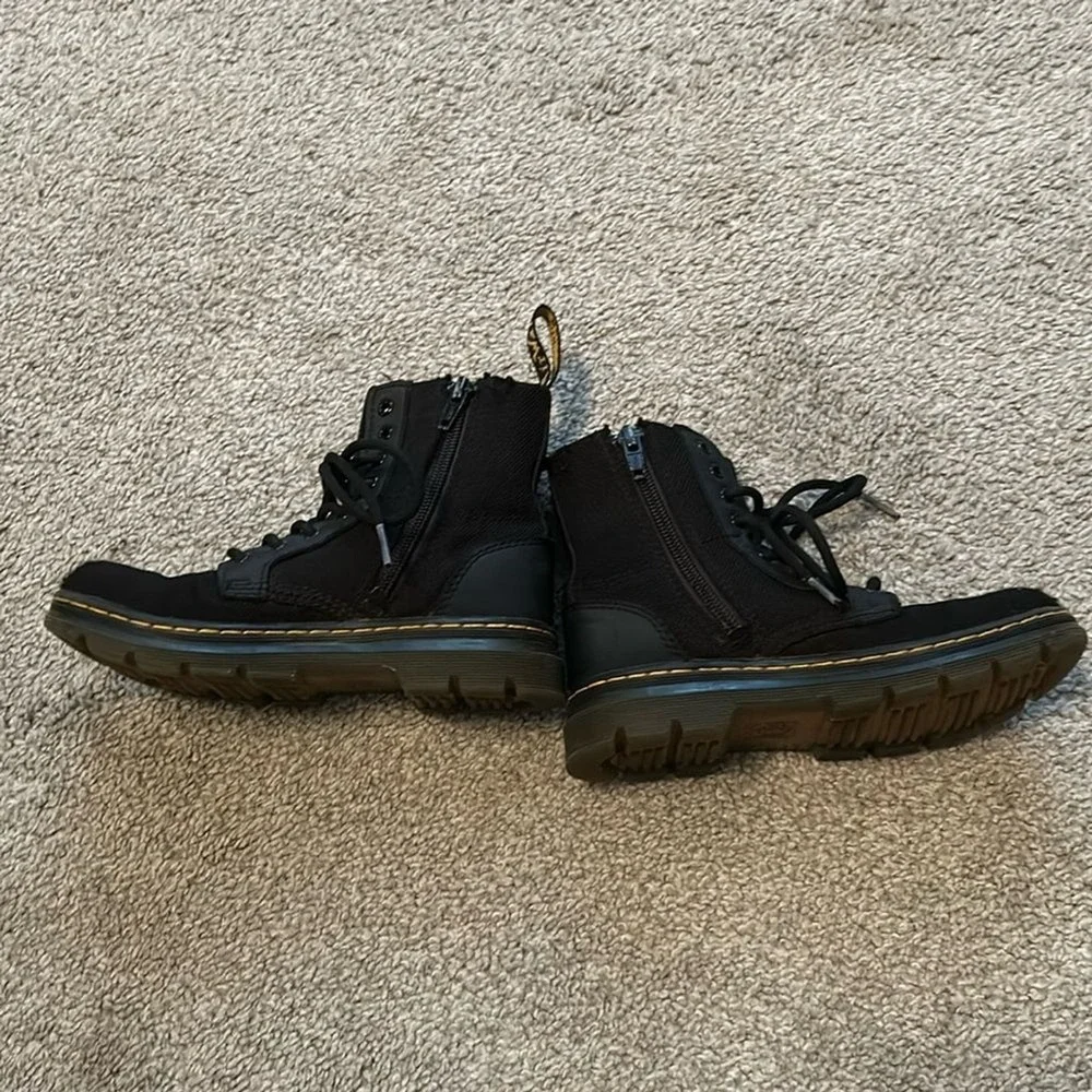 Dr. Martens Combs J Kids Black Canvas Utility Combat Boots Size 13 US AW004‎